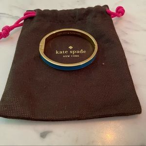 Kate spade blue enamel and gold bangle bracelet